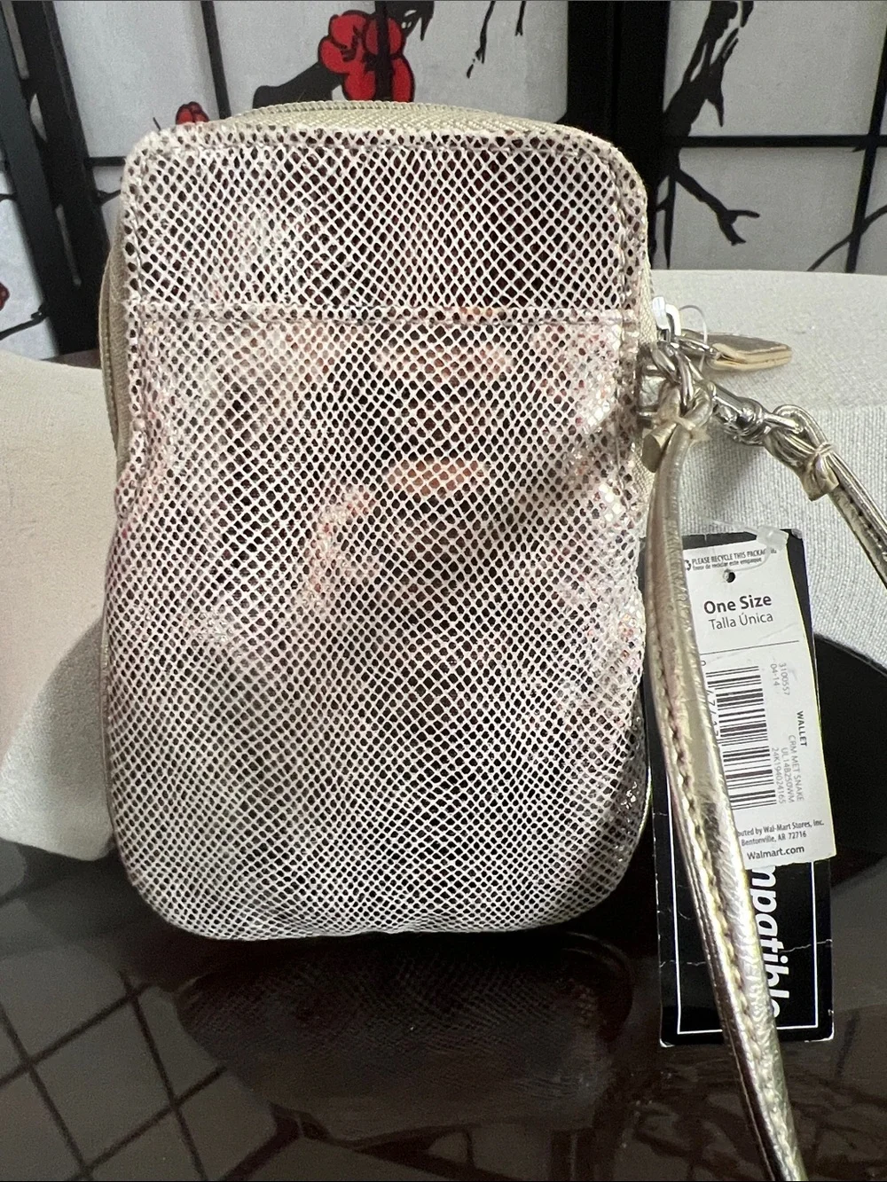 Metallic Rose Gold Phone Wristlet - Women Bags